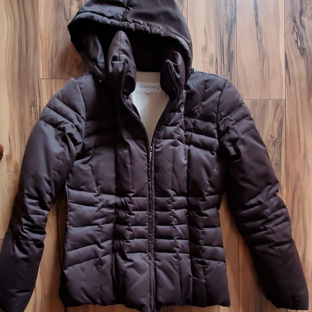 Calvin Klein down winter women's coat with hood